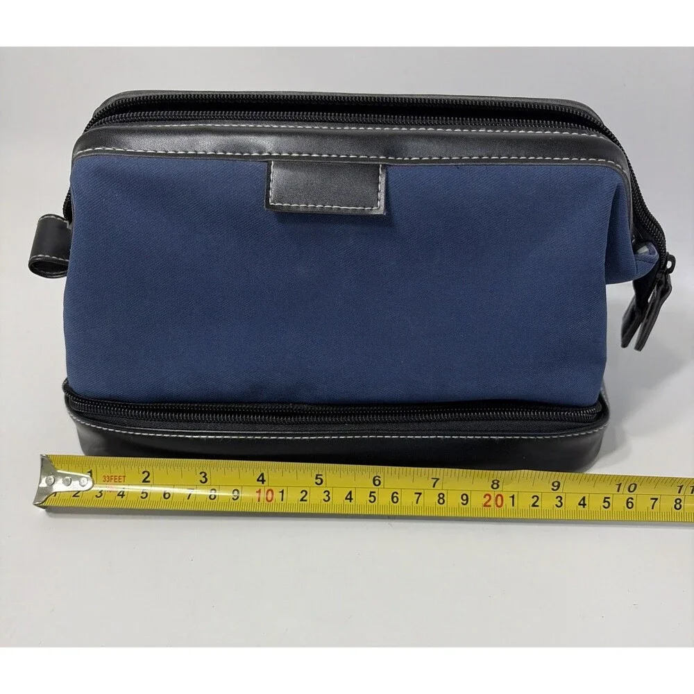 RARE Vintage Graham Webb Promotional Toiletry/Cosmetic Bag  Blue/Black EUC